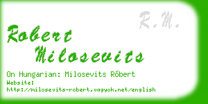 robert milosevits business card