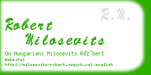 robert milosevits business card